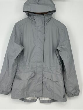 MEC Aquanator Light Grey Hooded Women's Rain Jacket - Size Medium